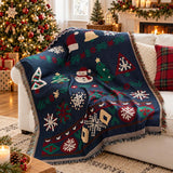 Cosy Christmas Woven Blanket – Santa and Snowman, 7 Designs