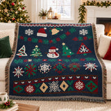Cosy Christmas Woven Blanket – Santa and Snowman, 7 Designs