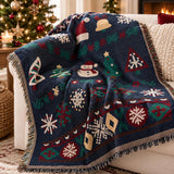 Cosy Christmas Woven Blanket – Santa and Snowman, 7 Designs