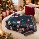 Cosy Christmas Woven Blanket – Santa and Snowman, 7 Designs