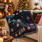 Cosy Christmas Woven Blanket – Santa and Snowman, 7 Designs