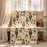 Cosy Nutcracker Blanket – Christmas Ornaments and Stars