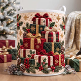 Christmas Gift Tower | Quilted Laundry Basket