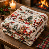Cosy Santa Blanket – Reindeer and Red Birds