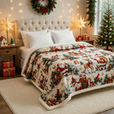 Cosy Santa Blanket – Reindeer and Red Birds