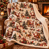Cosy Santa Blanket – Reindeer and Red Birds