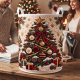 Ribbon-Wrapped Tree | Quilted Laundry Basket