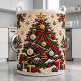 Ribbon-Wrapped Tree | Quilted Laundry Basket