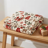 Cosy Santa and Reindeer Blanket – Soft Flannel Throw