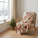 Cosy Santa and Reindeer Blanket – Soft Flannel Throw