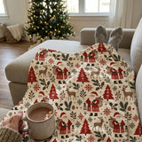 Cosy Santa and Reindeer Blanket – Soft Flannel Throw
