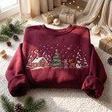 Maroon Cabin Scene | Cozy Sweater
