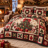 Christmas Tree Patchwork | Quilted Bedding Set