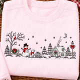 Pink Snowman Village | Cozy Sweater