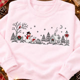 Pink Snowman Village | Cozy Sweater