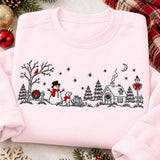 Pink Snowman Village | Cozy Sweater