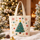 Snowflake Santa Cream | Handcrafted Bag
