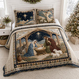 Nativity Night Scene | Quilted Bedding Set