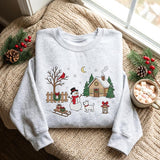 Gray Snowman Sled | Cozy Sweater