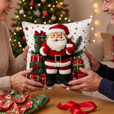 Snowman Christmas Pillow Cover, 45x45cm Snowman ,Santa Plush Pillow  Cushion Cover, Winter Throw Pillowcase, Holiday Sofa and Bedroom Decor