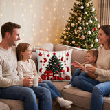 Snowman Christmas Pillow Cover, 45x45cm Snowman ,Santa Plush Pillow  Cushion Cover, Winter Throw Pillowcase, Holiday Sofa and Bedroom Decor