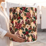 Candlelit Poinsettias | Quilted Laundry Basket