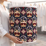 Navy Snow Globes | Quilted Laundry Basket