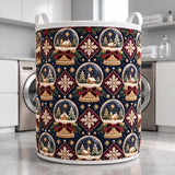 Navy Snow Globes | Quilted Laundry Basket