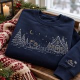 Wine Sleigh Outline | Cozy Sweater