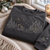 Wine Sleigh Outline | Cozy Sweater