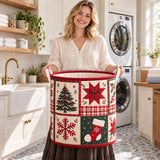 Nordic Star Patchwork | Quilted Laundry Basket