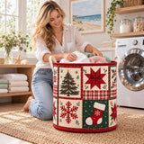 Nordic Star Patchwork | Quilted Laundry Basket