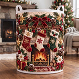 Stockings by the Hearth | Quilted Laundry Basket