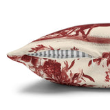 Red Christmas Toile Pillow Cover, Cardinal Christmas Pillowcase, Victorian Winter Sleigh Scene