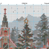Christmas Village Cross Stitch Pattern, Winter Cross Stitch, Christmas Cottage Pattern, Holidays, PDF, instant download, CRM194