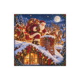 Reversible Christmas Pillow Cover, Santa Rooftop and Christmas Tree Scenes