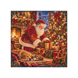 Reversible Christmas Pillow Cover, Santa Rooftop and Christmas Tree Scenes