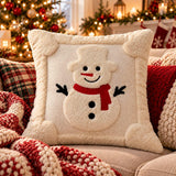 3D Plush Knit Christmas Pillow Cover, Santa, Snowman, Reindeer Holiday Decor