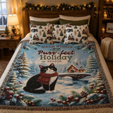 Winter Cabin and Pine Tree Pattern Pillow, Winter Wonderland Christmas, Cozy Red Cabin Pillow