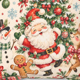 Santa and Christmas Village Pillow, Festive Holiday Spun Polyester Square Pillow