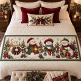 Snowman Wreath Runner | Quilted Bedding Set