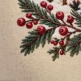 Christmas Cottage Pillow Cover, 18x18 Cotton Canvas, Snowy Winter Scene (Includes Art Print)