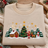 Burgundy Winter Village | Cozy Sweater