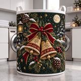 Moonlit Golden Bells | Quilted Laundry Basket