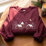 Green Moonlit Houses | Cozy Sweater