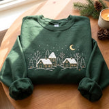 Green Moonlit Houses | Cozy Sweater