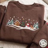 Wine Snowy Cabin | Cozy Sweater