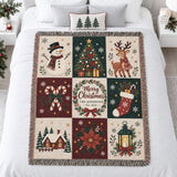 Cosy Family Name Christmas Blanket – Woven Patchwork