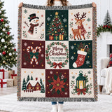 Cosy Family Name Christmas Blanket – Woven Patchwork