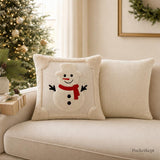 Christmas Pillow Cover, Santa Pillow Cover, Snowman Pillow, Reindeer Pillow, 18x18 Pillow Cover